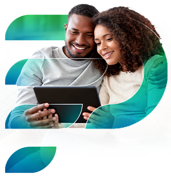 Couple exploring their financial future together on a tablet