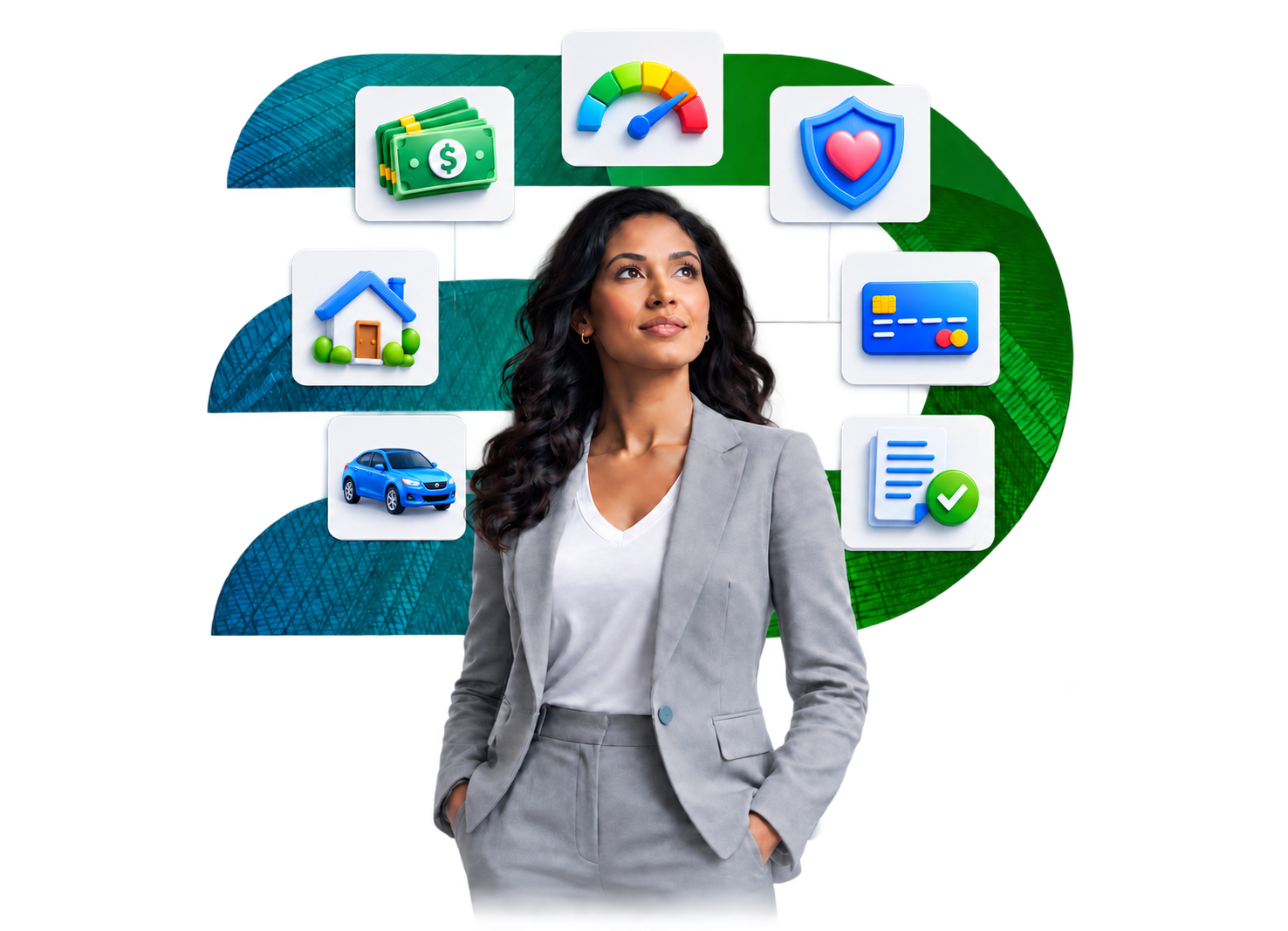 Financial services tools surrounding a business professional